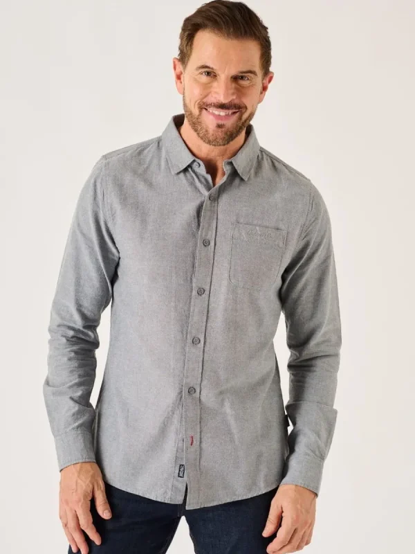 Quba & Co Grey Long Sleeve Oxford Shirt - Orlen New