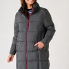 Quba & Co Grey Longline Contrast Zip Padded Jacket - Orebro New