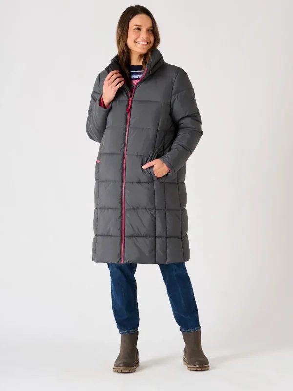Quba & Co Grey Longline Contrast Zip Padded Jacket - Orebro New
