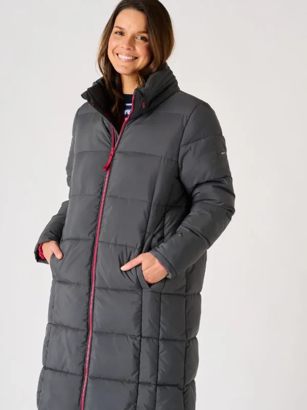 Quba & Co Grey Longline Contrast Zip Padded Jacket - Orebro New