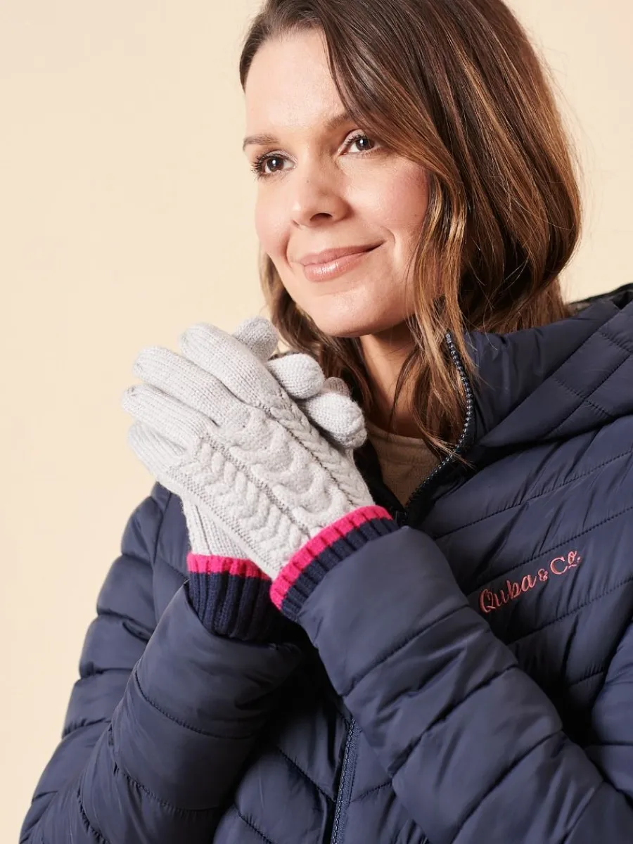 grey_striped_cable_knit_g_0.webp Quba & Co Grey Striped Cable Knit Gloves New