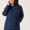 Quba & Co Julyana Microfibre Quilted Coat in Navy Online