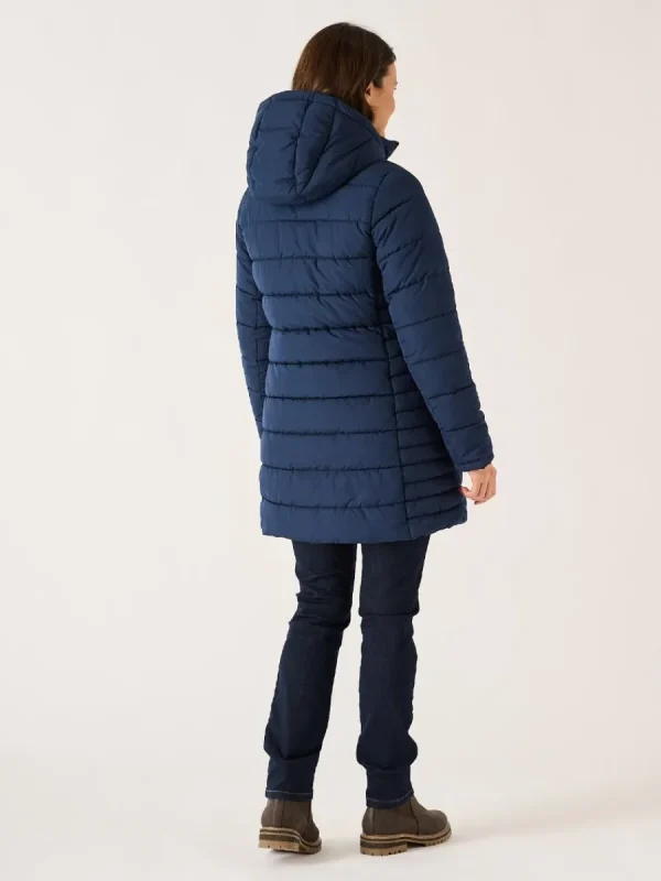 Quba & Co Julyana Microfibre Quilted Coat in Navy Online