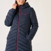 Quba & Co Kallister Longline Puffer Coat in Navy Discount