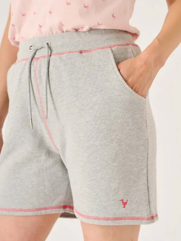 Quba & Co Light Grey Marl Ladies Loopback Jersey Shorts - Evie Hot