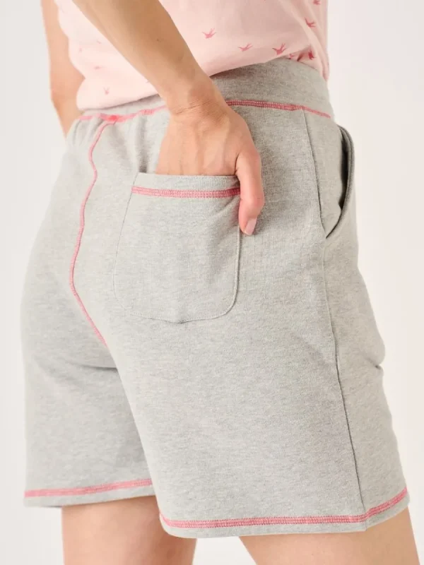 Quba & Co Light Grey Marl Ladies Loopback Jersey Shorts - Evie Hot