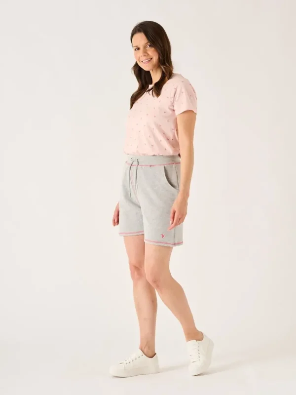Quba & Co Light Grey Marl Ladies Loopback Jersey Shorts - Evie Hot