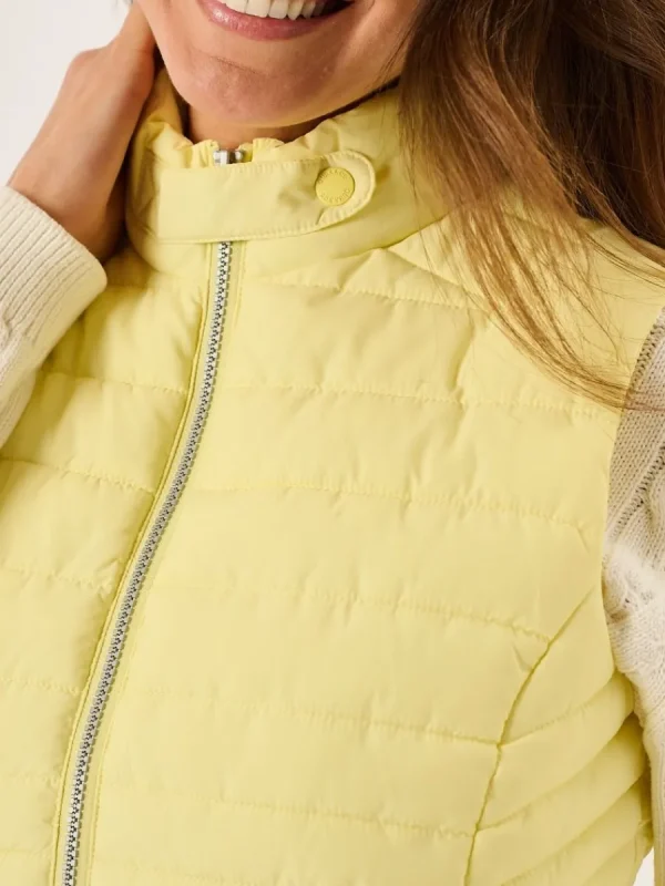 Quba & Co Light Yellow Ladies Quilted Gilet - Darina Discount