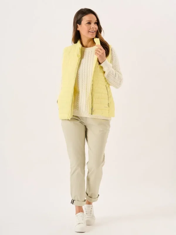 Quba & Co Light Yellow Ladies Quilted Gilet - Darina Discount