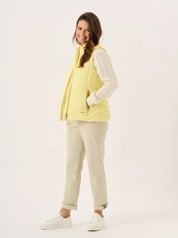 Quba & Co Light Yellow Ladies Quilted Gilet - Darina Discount