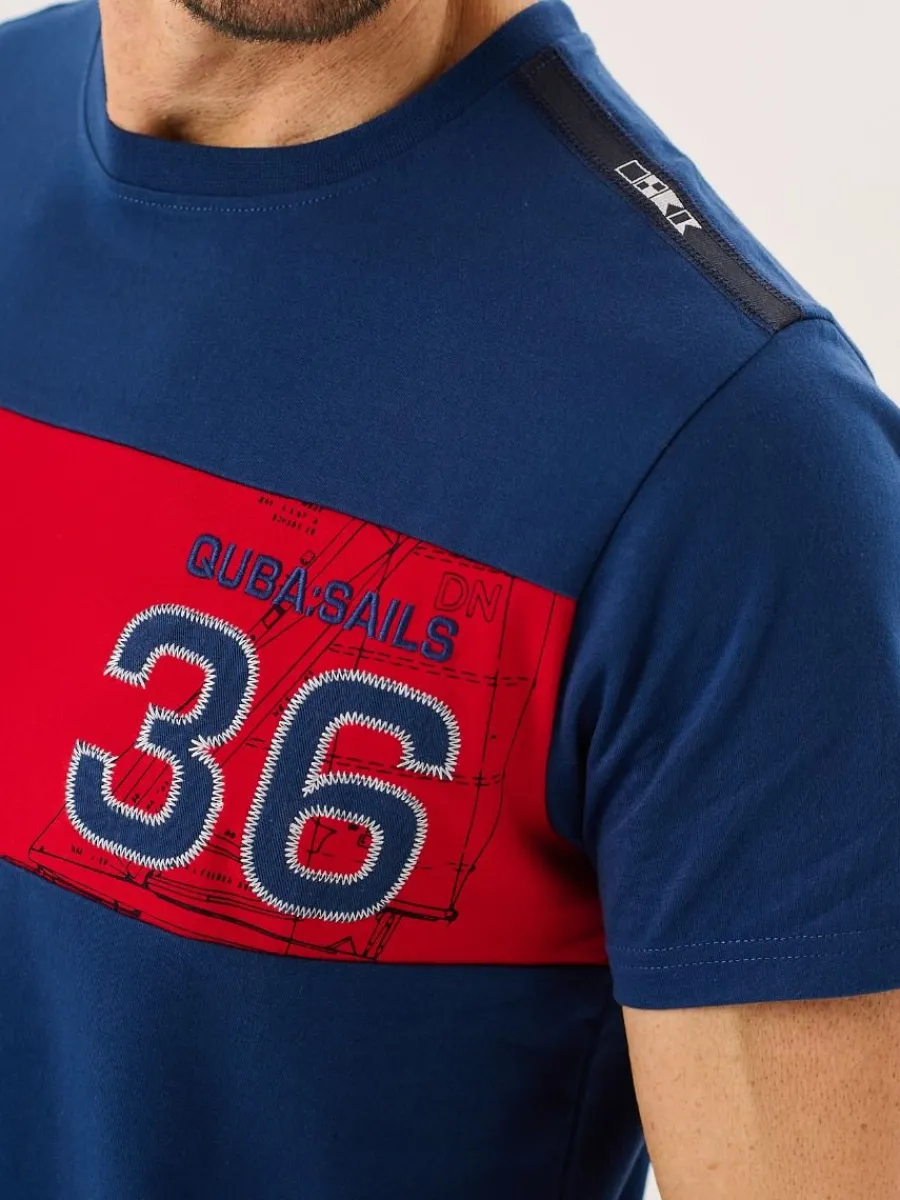 marine_blue_and_red_xseri_1.webp Quba & Co Marine Blue And Red X-Series Colour Block T-Shirt - Dornan New
