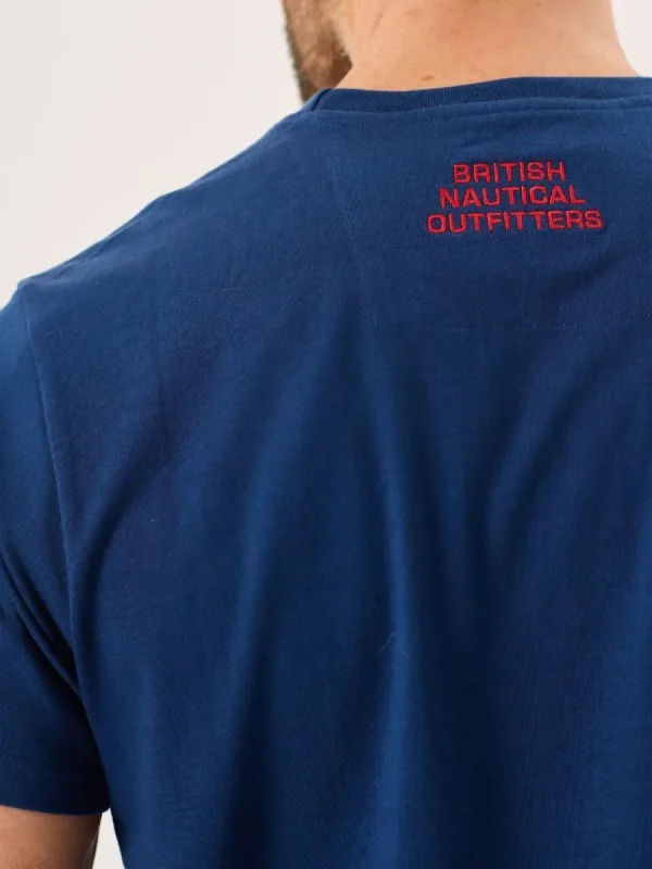 Quba & Co Marine Blue And Red X-Series Colour Block T-Shirt - Dornan New
