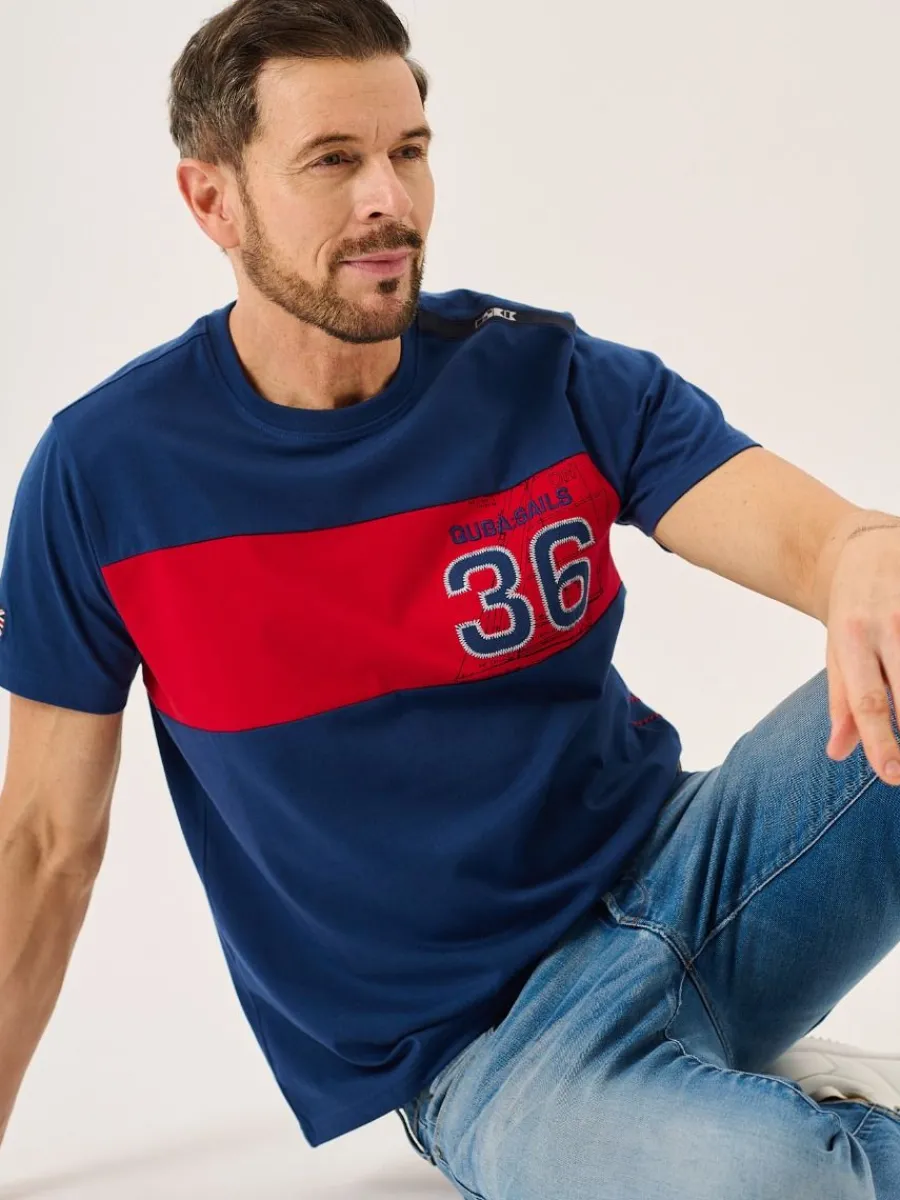 marine_blue_and_red_xseri_4.webp Quba & Co Marine Blue And Red X-Series Colour Block T-Shirt - Dornan New