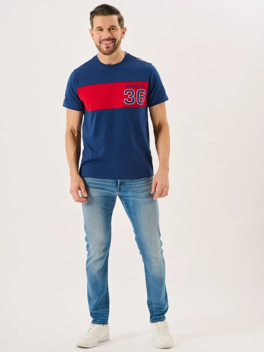 marine_blue_and_red_xseri_5.webp Quba & Co Marine Blue And Red X-Series Colour Block T-Shirt - Dornan New