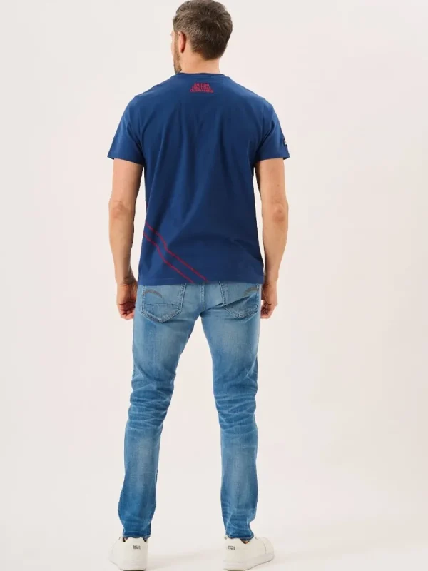 Quba & Co Marine Blue And Red X-Series Colour Block T-Shirt - Dornan New