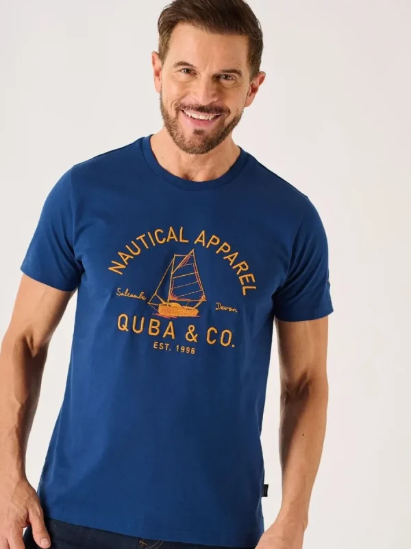 Quba & Co Marine Blue Lifestyle Nautical Graphic T-Shirt - Darton Outlet