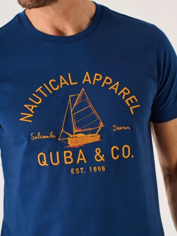 Quba & Co Marine Blue Lifestyle Nautical Graphic T-Shirt - Darton Outlet