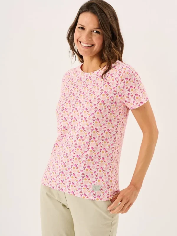 Quba & Co Multcoloured Short Sleeve Coral Design Print T-Shirt - Ryla Outlet