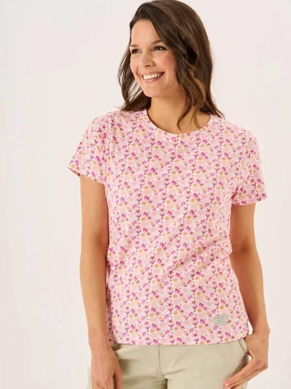 Quba & Co Multcoloured Short Sleeve Coral Design Print T-Shirt - Ryla Outlet