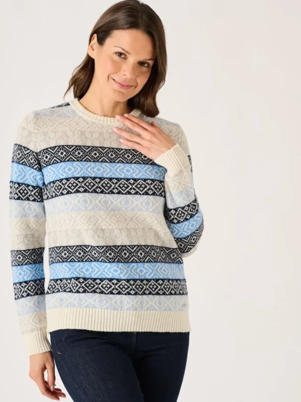 Quba & Co Multicoloured Blue Lambswool Rich Fairisle Style Jumper - Farla Best