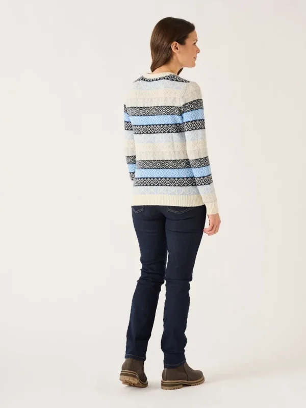 Quba & Co Multicoloured Blue Lambswool Rich Fairisle Style Jumper - Farla Best