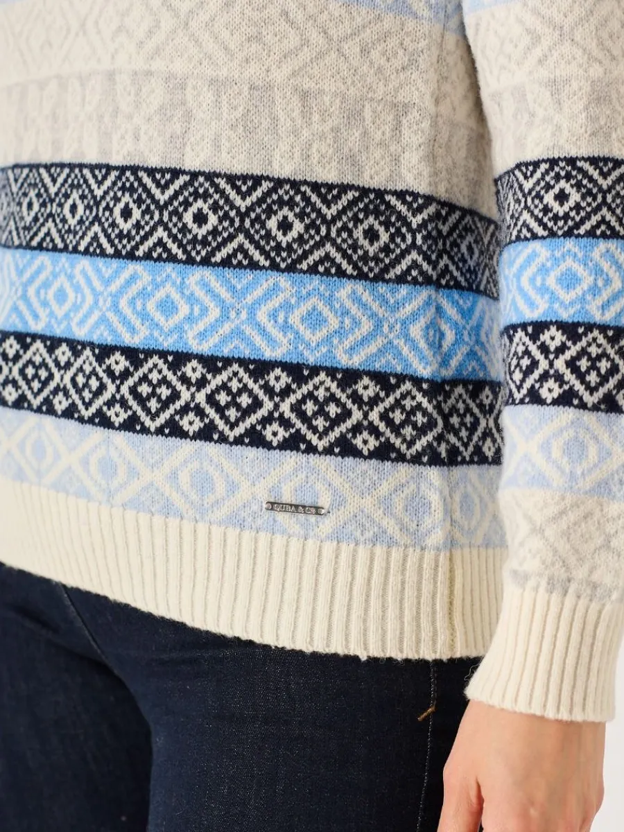 multicoloured_blue_lambsw_6.webp Quba & Co Multicoloured Blue Lambswool Rich Fairisle Style Jumper - Farla Best