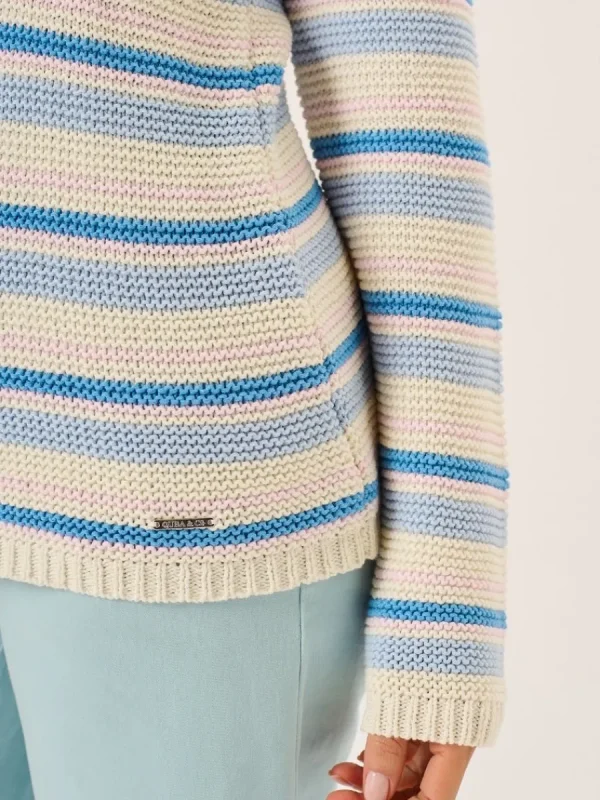 Quba & Co Multicoloured Pearl Knit Striped Jumper - Shola Discount