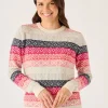 Quba & Co Multicoloured Pink Lambswool Rich Fairisle Style Jumper - Farla Best