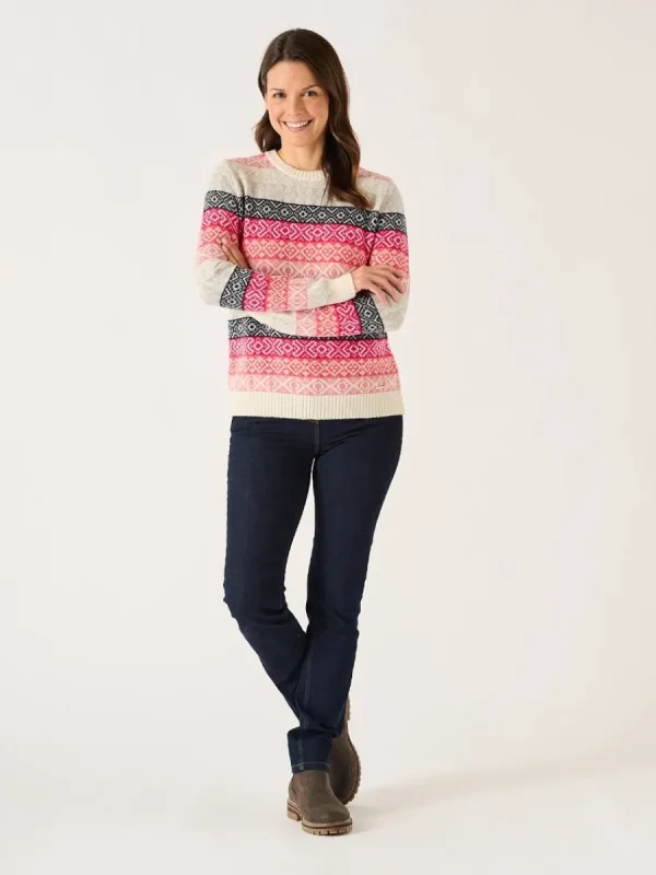 Quba & Co Multicoloured Pink Lambswool Rich Fairisle Style Jumper - Farla Best