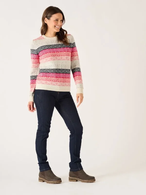 Quba & Co Multicoloured Pink Lambswool Rich Fairisle Style Jumper - Farla Best