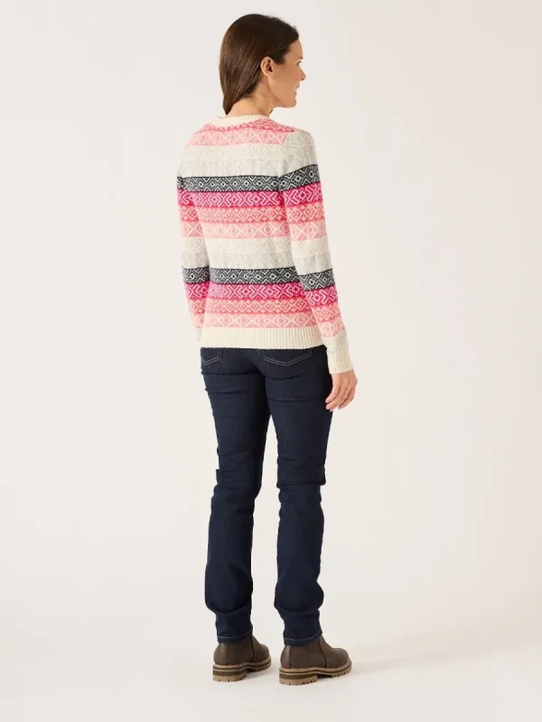 Quba & Co Multicoloured Pink Lambswool Rich Fairisle Style Jumper - Farla Best