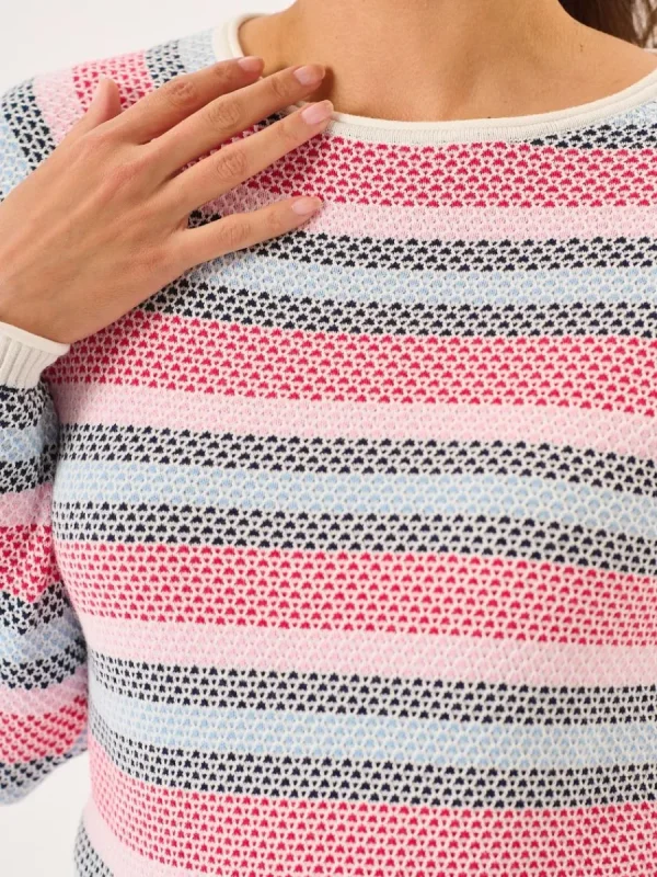 Quba & Co Multicoloured Raglan Textured Knitted Jumper - Barley Discount