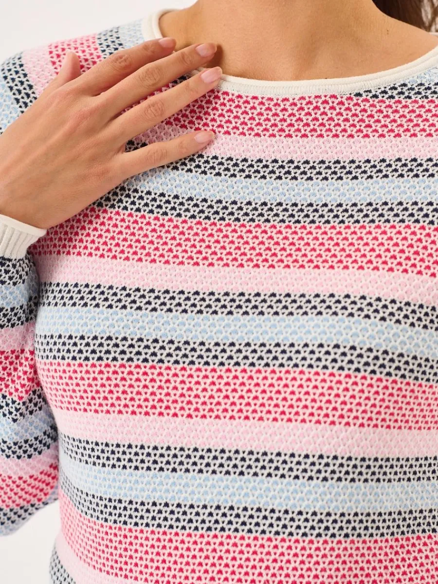 multicoloured_raglan_text_1.webp Quba & Co Multicoloured Raglan Textured Knitted Jumper - Barley Discount