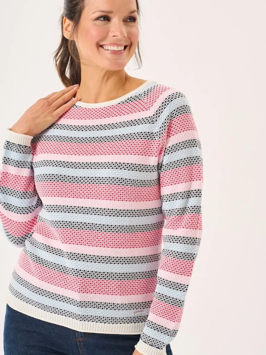 multicoloured_raglan_text_2.webp Quba & Co Multicoloured Raglan Textured Knitted Jumper - Barley Discount