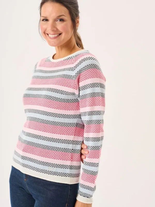 Quba & Co Multicoloured Raglan Textured Knitted Jumper - Barley Discount