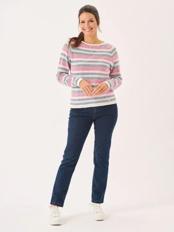 Quba & Co Multicoloured Raglan Textured Knitted Jumper - Barley Discount