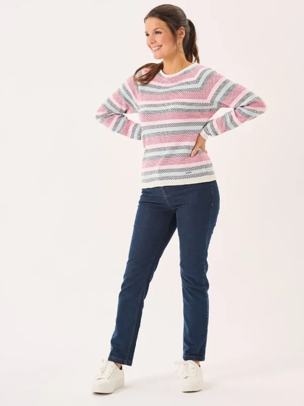 Quba & Co Multicoloured Raglan Textured Knitted Jumper - Barley Discount
