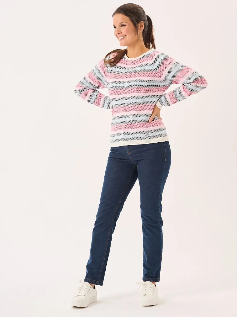 multicoloured_raglan_text_5.webp Quba & Co Multicoloured Raglan Textured Knitted Jumper - Barley Discount