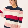 Quba & Co Multicoloured Striped Cable Knit Jumper - Gilda Discount
