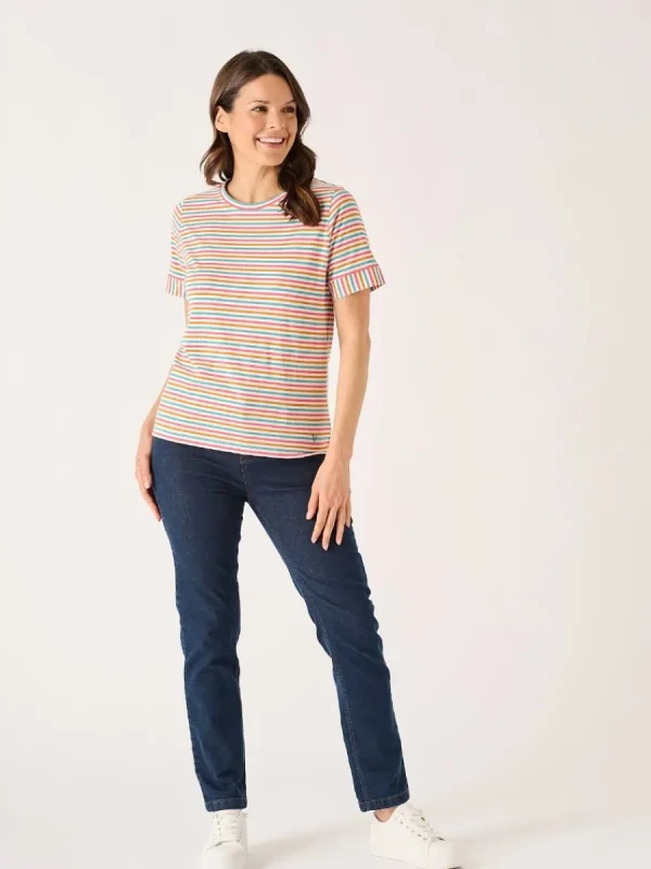 Quba & Co Multicoloured Striped Cotton T-Shirt - Viva New