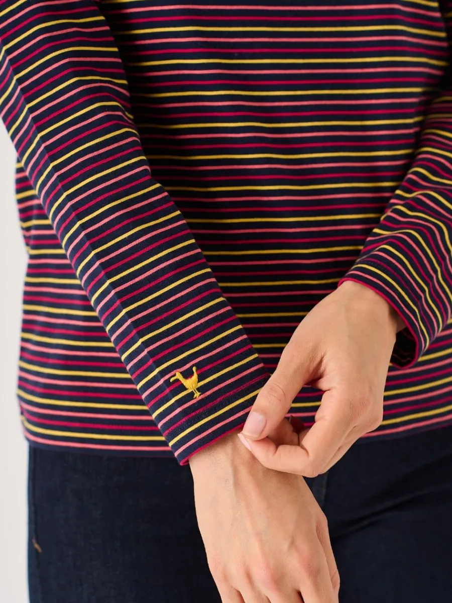 multicoloured_striped_cot_3.webp Quba & Co Multicoloured Striped Cotton Long Sleeve T-Shirt - Pinock Online