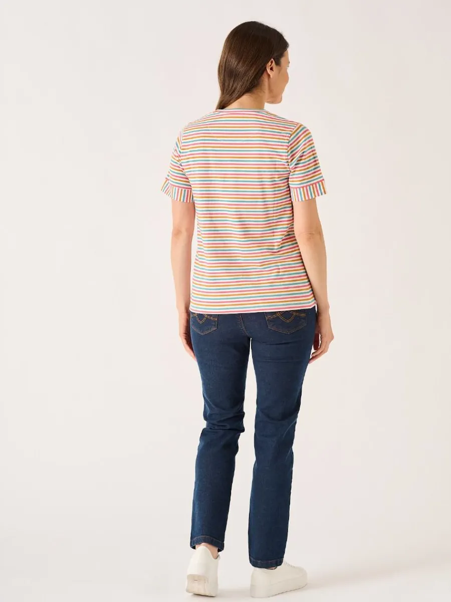 multicoloured_striped_cot_6-2.webp Quba & Co Multicoloured Striped Cotton T-Shirt - Viva New