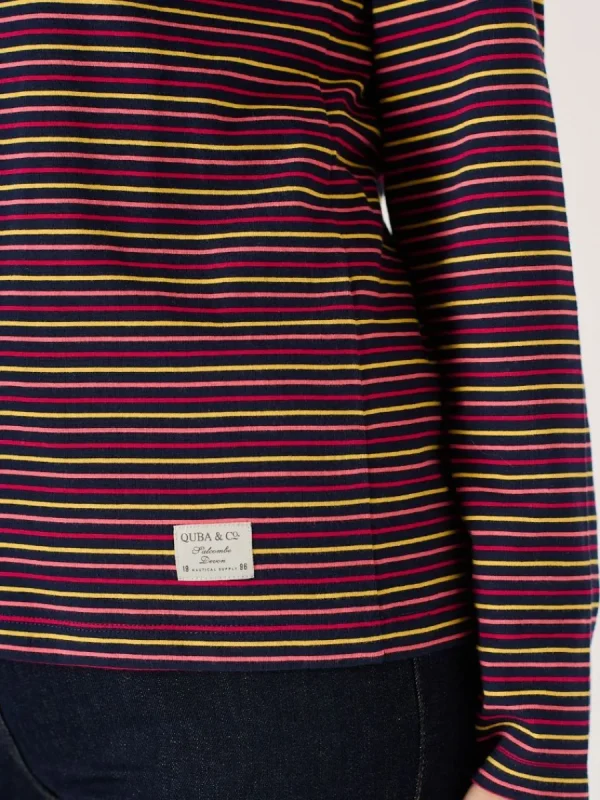 Quba & Co Multicoloured Striped Cotton Long Sleeve T-Shirt - Pinock Online