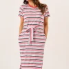 Quba & Co Multicoloured Striped Short Sleeved Jersey Dress - Suki New