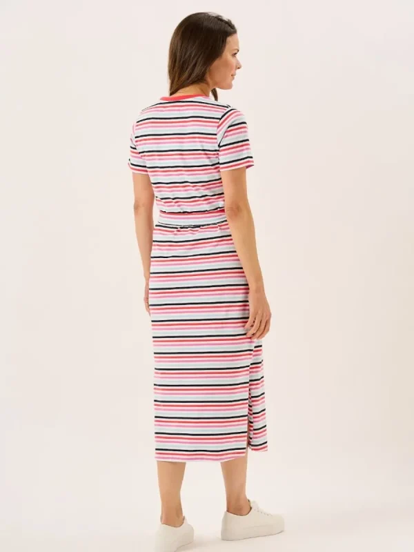 Quba & Co Multicoloured Striped Short Sleeved Jersey Dress - Suki New