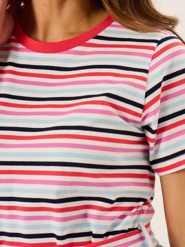 Quba & Co Multicoloured Striped Short Sleeved Jersey Dress - Suki New