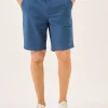 Quba & Co Mykonos Blue Stretch Chino Shorts - Sandor New