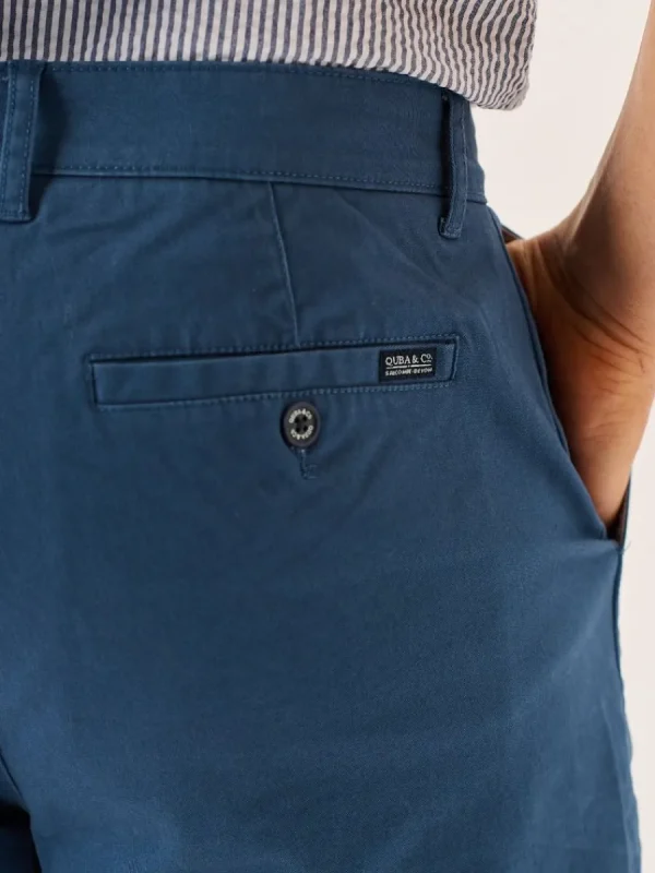 Quba & Co Mykonos Blue Stretch Chino Shorts - Sandor New