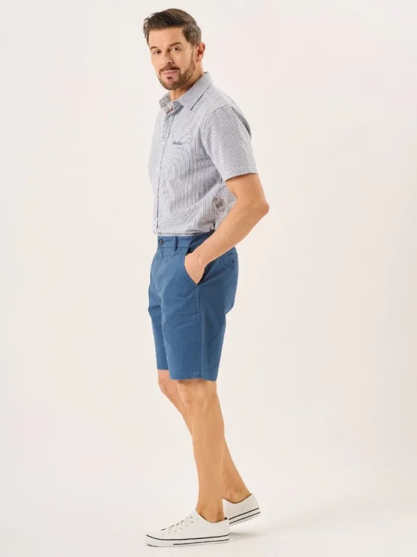 Quba & Co Mykonos Blue Stretch Chino Shorts - Sandor New