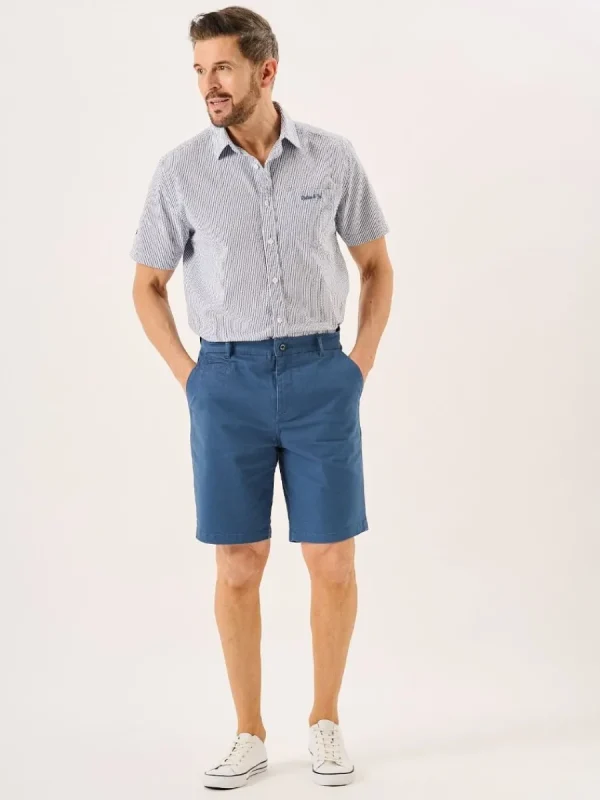 Quba & Co Mykonos Blue Stretch Chino Shorts - Sandor New
